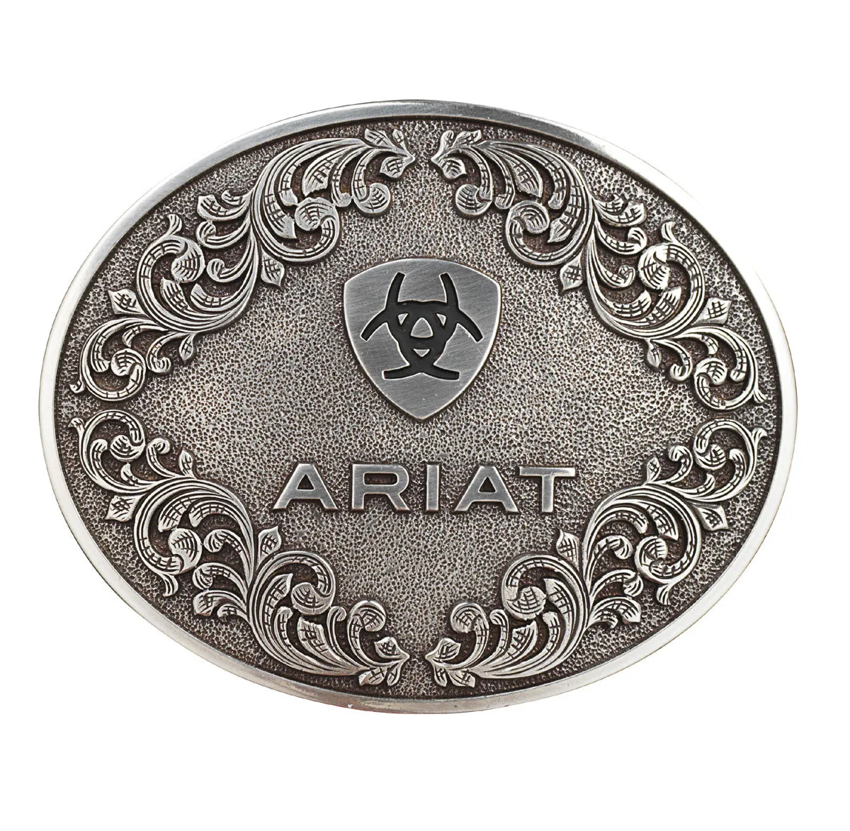 ARIAT Men's Belt Buckle Oval Smooth Edge Scroll Logo A37012