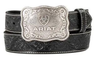 ARIAT Men's Embossed Plate Buckle Western Belt A1020401
