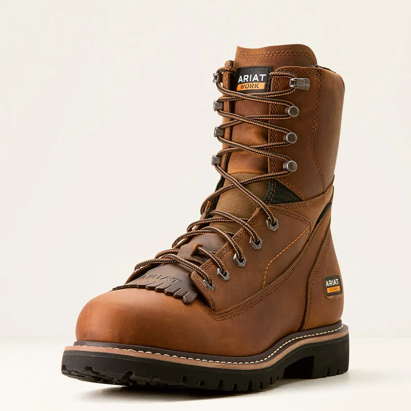 ARIAT Men's Longview Shock Shield 8'' Waterproof Round and Soft Toe Work Boot 10053818