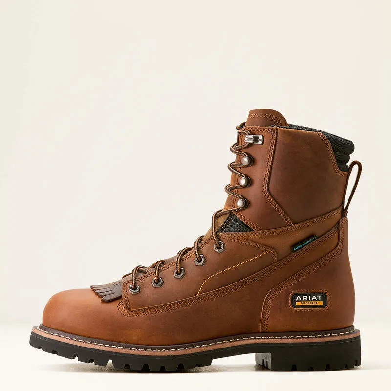 ARIAT Men's Longview Shock Shield 8'' Waterproof Round and Soft Toe Work Boot 10053818