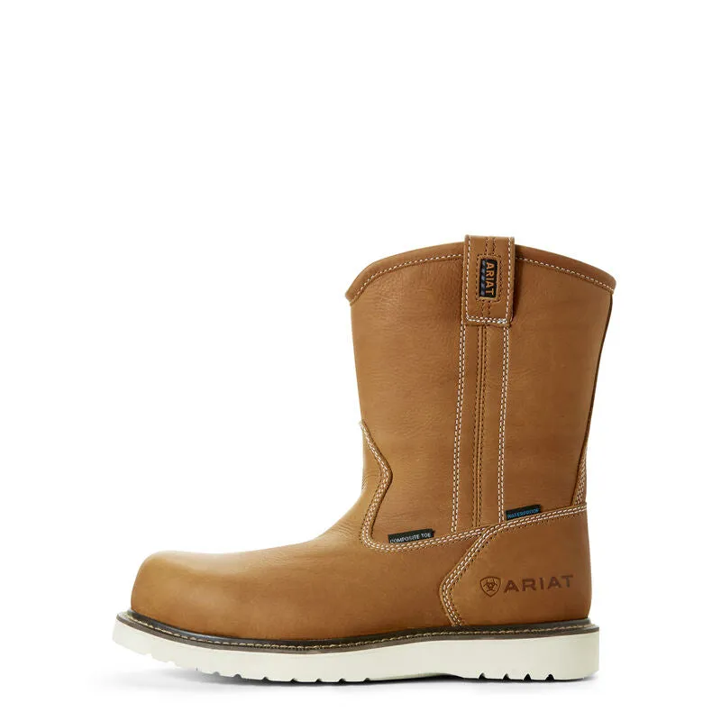 ARIAT Men's Rebar Wedge Pull-On Waterproof Composite Toe 10 Inch Shaft Height Work Boot 10023063