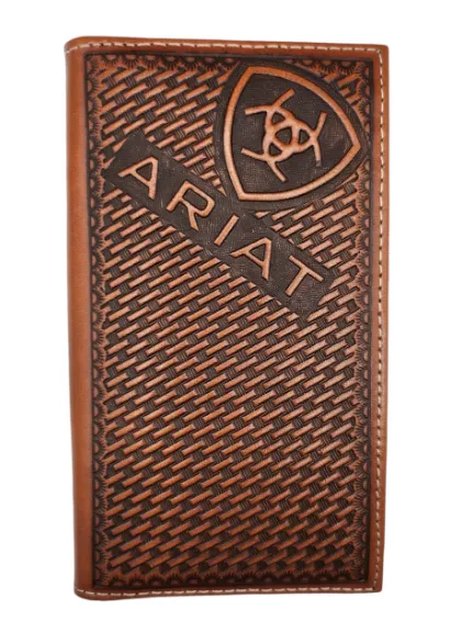 ARIAT Men's Rodeo Sunburst Baketweave Wallet A3556802
