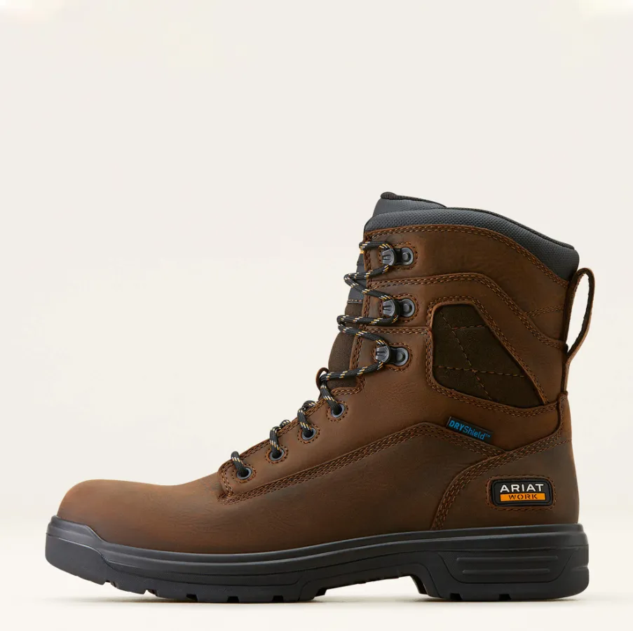 ARIAT Men's Turbo 8" H2O Soft Toe Waterproof Work Boot 10050843