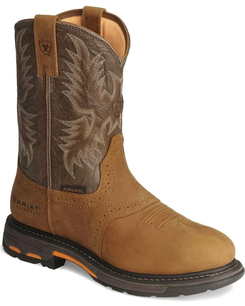 ARIAT Men's WorkHog Round Toe Waterproof Work Boot 10008633