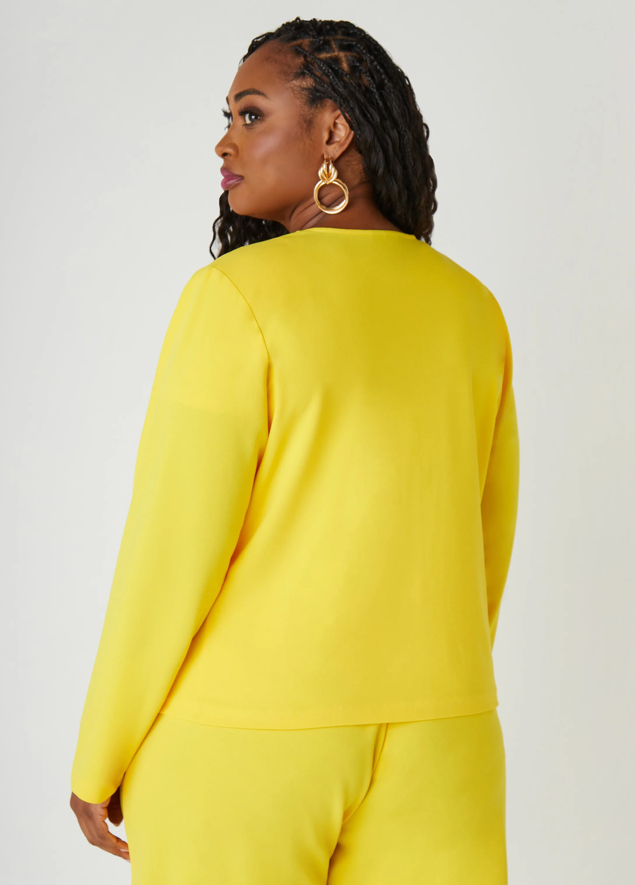 Button Detailed Crepe Jacket