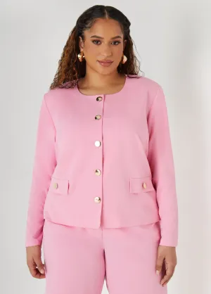 Button Detailed Crepe Jacket
