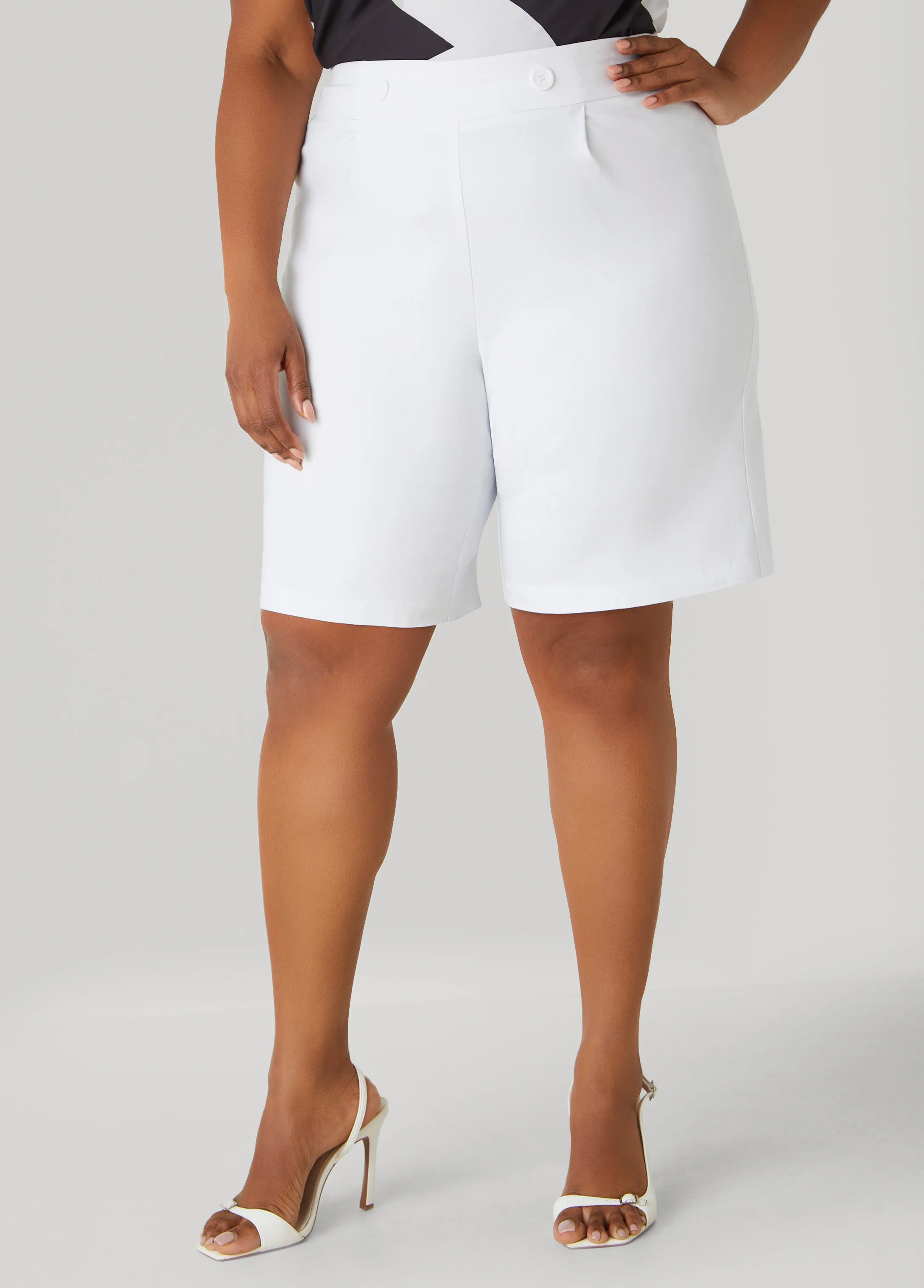 Button Embellished Shorts