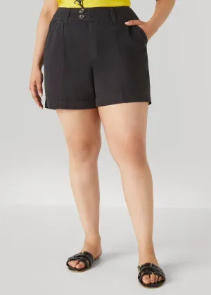 Button Front Denim Shorts