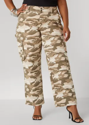 Camo Print Cargo Jeans