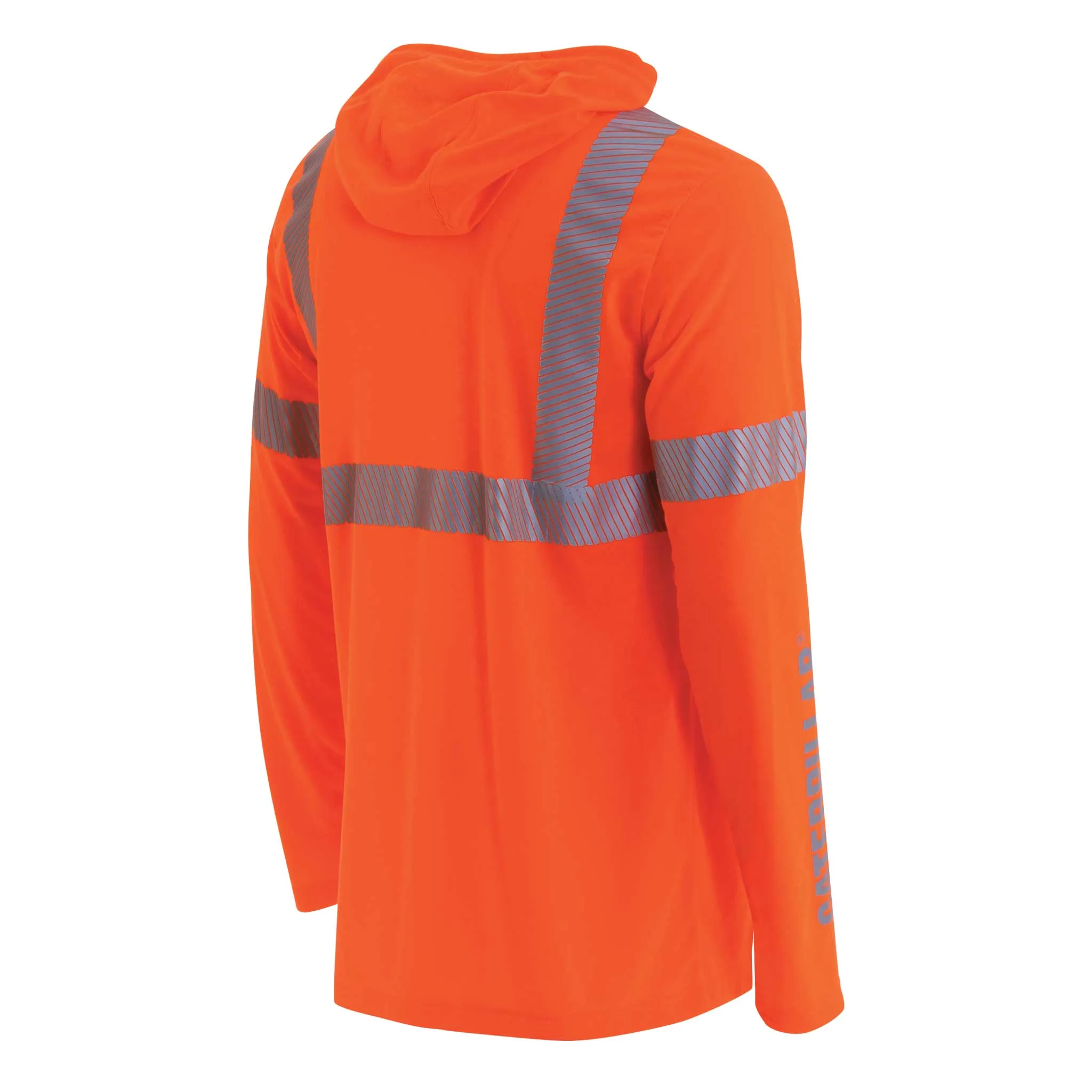 CATERPILLAR Men's ANSI Hi-Vis UPF Hooded Long Sleeve T-Shirt 1510567