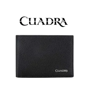 Cuadra Black Handmade Bifold Deer Leather Wallet DU176
