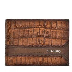 CUADRA Men's Bali Honey Caiman Stitching Wallet DU495