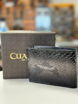 CUADRA Men's Black Exotic Bifold Leather Wallet DU472