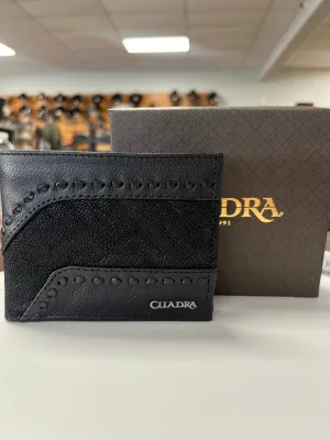 CUADRA Men's Black Exotic Woven Wallet DU376