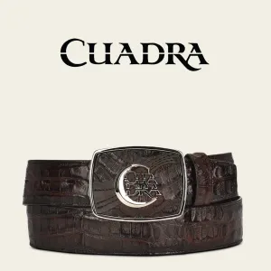 CUADRA Men's Bovine Engraved Exotic Fusucus Leather Western Belt with Cuadra monogram BC308