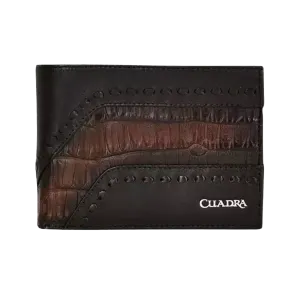 Cuadra Men's Brown Caiman Woven Wallet DU483