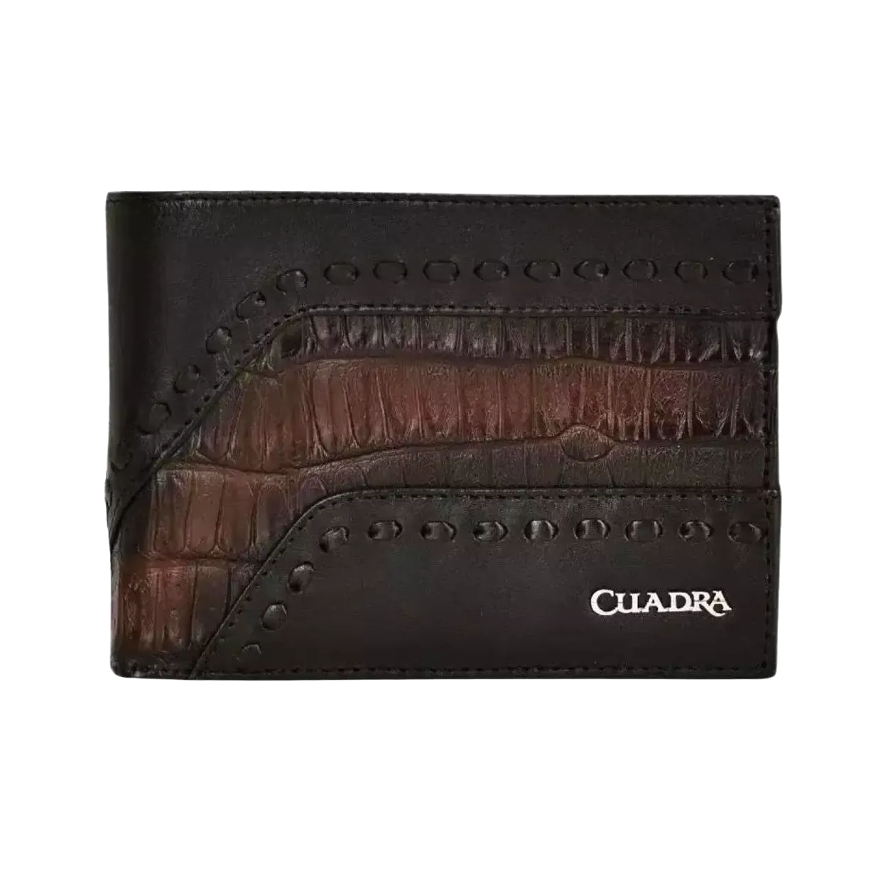 Cuadra Men's Brown Caiman Woven Wallet DU483
