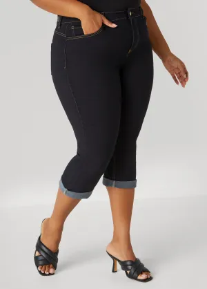 Cuffed Denim Capris