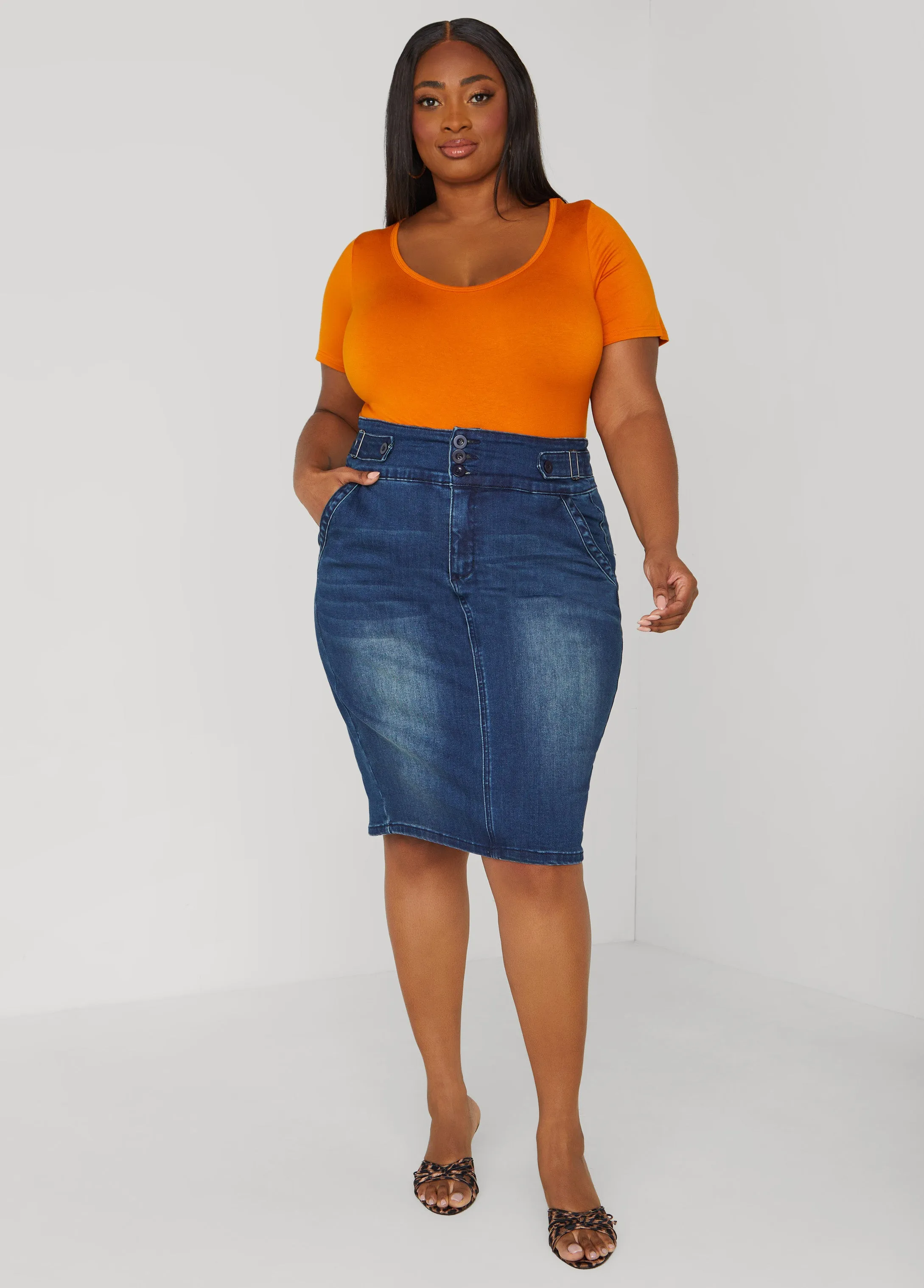 Denim Pencil Skirt