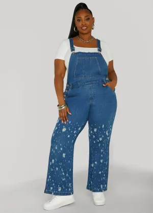 Distressed Denim Overalls