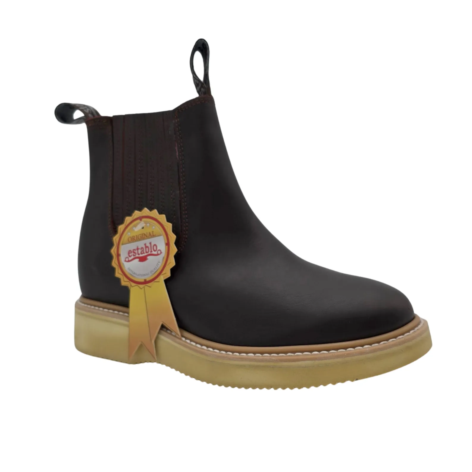 ESTABLO Men's Chelsea Round Soft Toe Work Boot 321