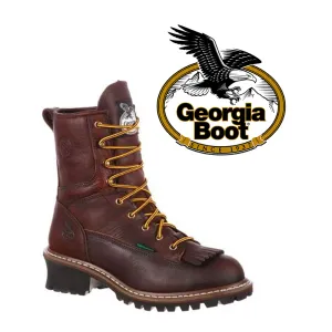 GEORGIA BOOT Men's Logger 8 Inch Steel Toe Waterproof Work Boot G7313