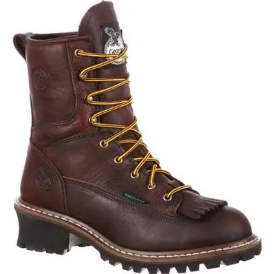GEORGIA BOOT Men's Logger 8 Inch Steel Toe Waterproof Work Boot G7313