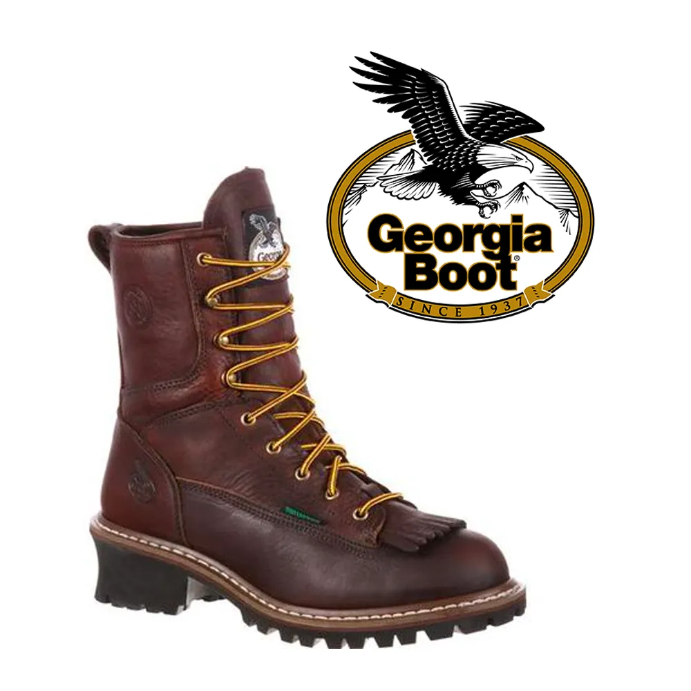 GEORGIA BOOT Men's Logger 8 Inch Steel Toe Waterproof Work Boot G7313