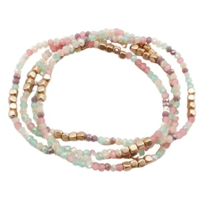 Gold Trim Beaded Bracelet Set