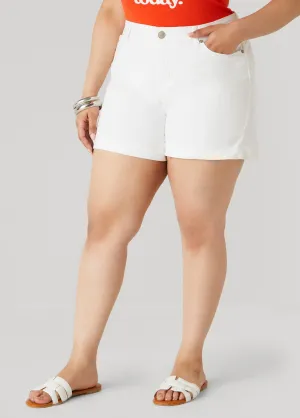 Mid Rise Denim Shorts