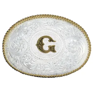 MONTANA SILVERSMITH Initial M Silver Engraved Gold Trim 700G