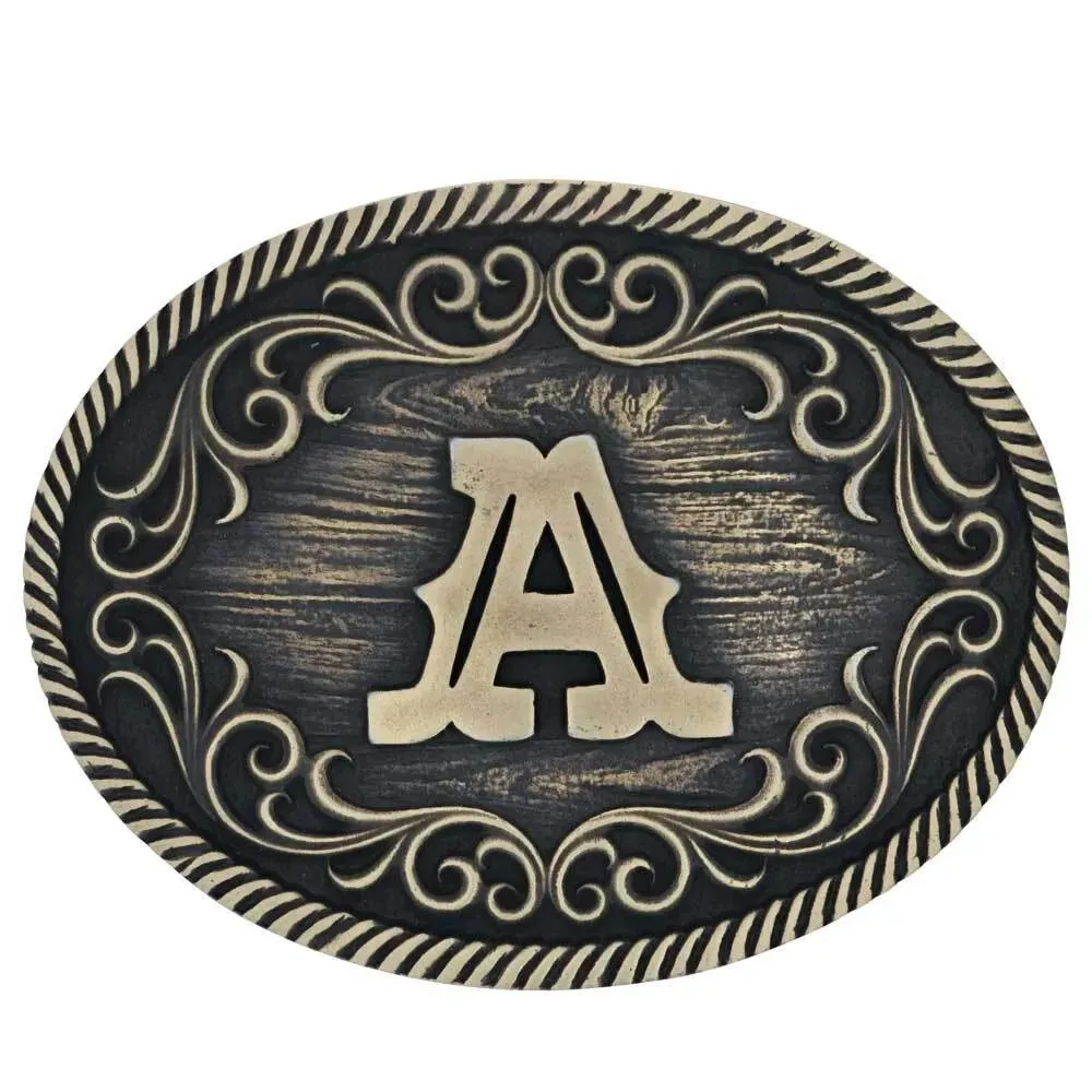 MONTANA SILVERSMITH Men's Filigree Initial Attitude Belt Buckle A915A