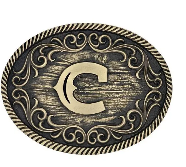 MONTANA SILVERSMITH Men's Filigree Initial Attitude Belt Buckle A915C