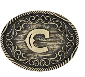 MONTANA SILVERSMITH Men's Filigree Initial Attitude Belt Buckle A915C