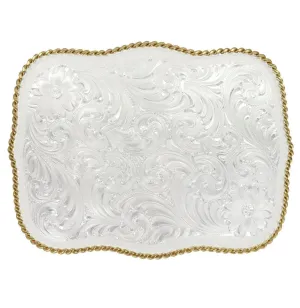 MONTANA SILVERSMITH Men's Large Scalloped Silver Engraved 860
