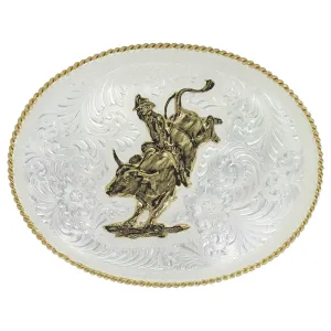 MONTANA SILVERSMITH Men's Silver Oval Bull Rider Buckle 2120