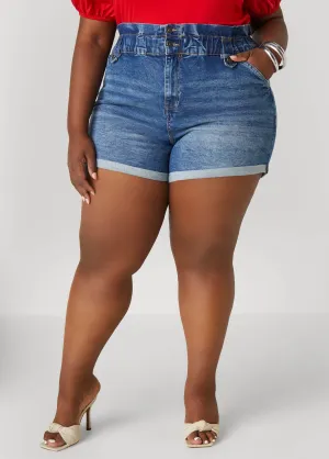 Paperbag Denim Shorts