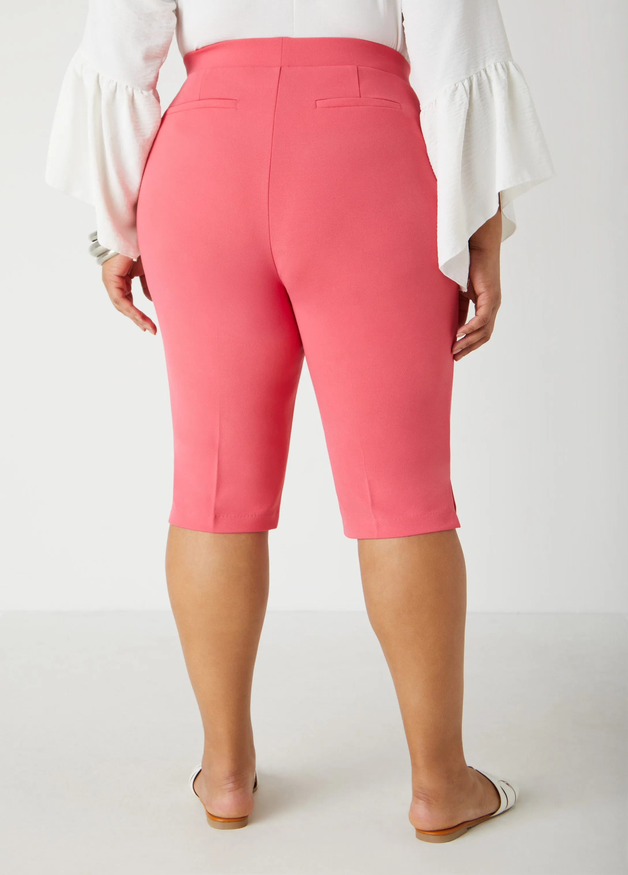 Pintucked Crepe Shorts