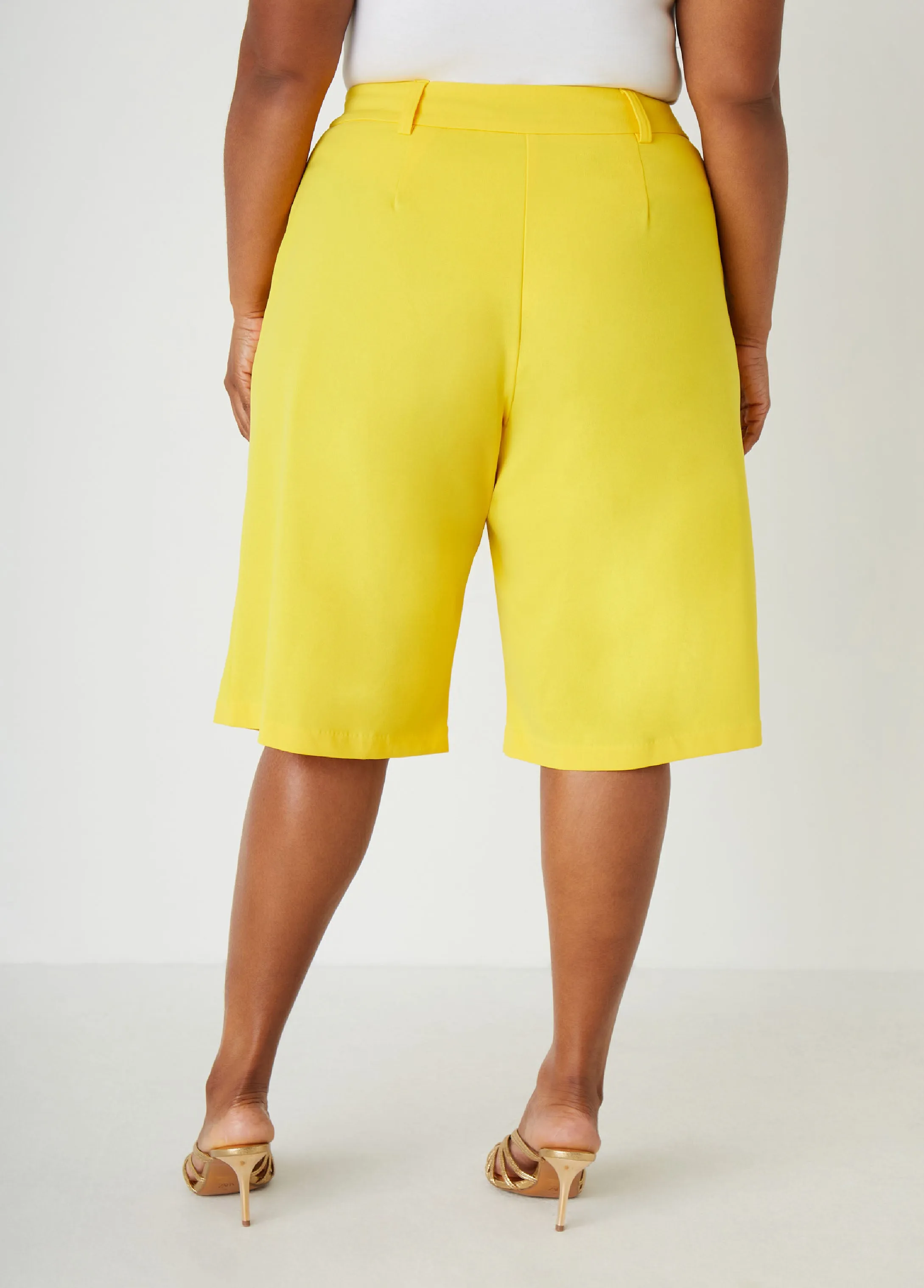 Pleated Crepe Shorts