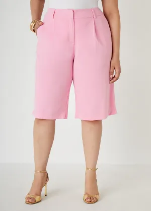 Pleated Crepe Shorts