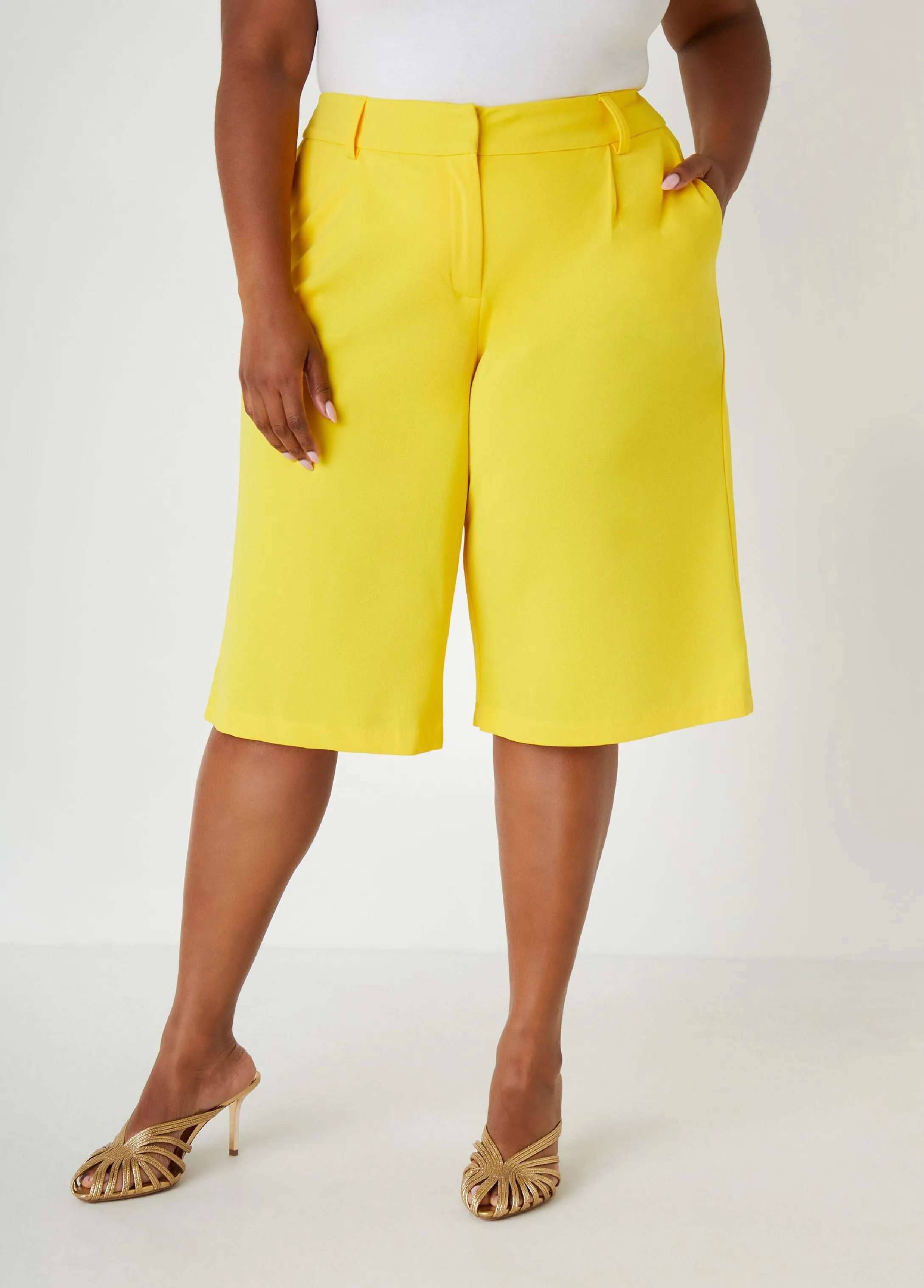 Pleated Crepe Shorts