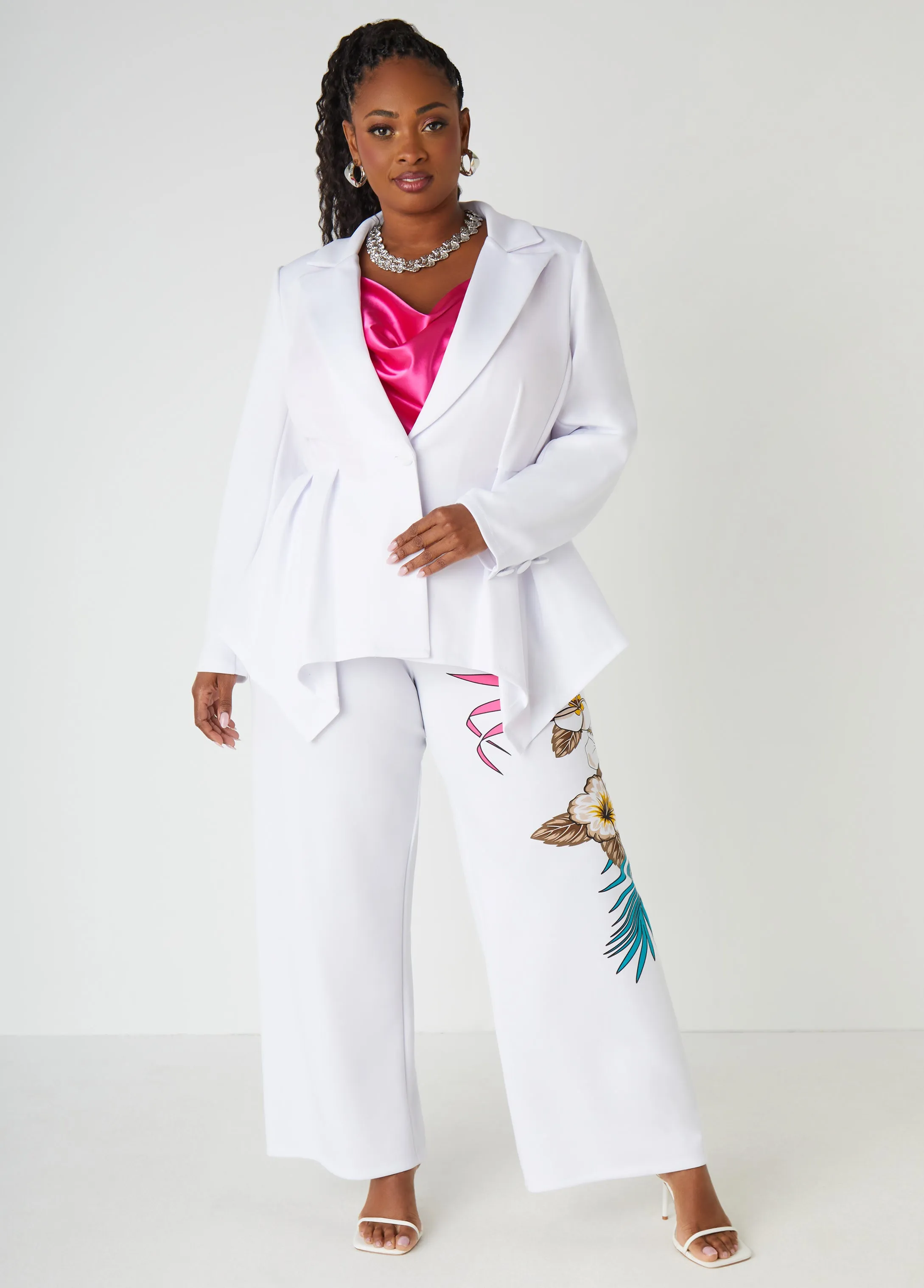 Pleated Peplum Blazer