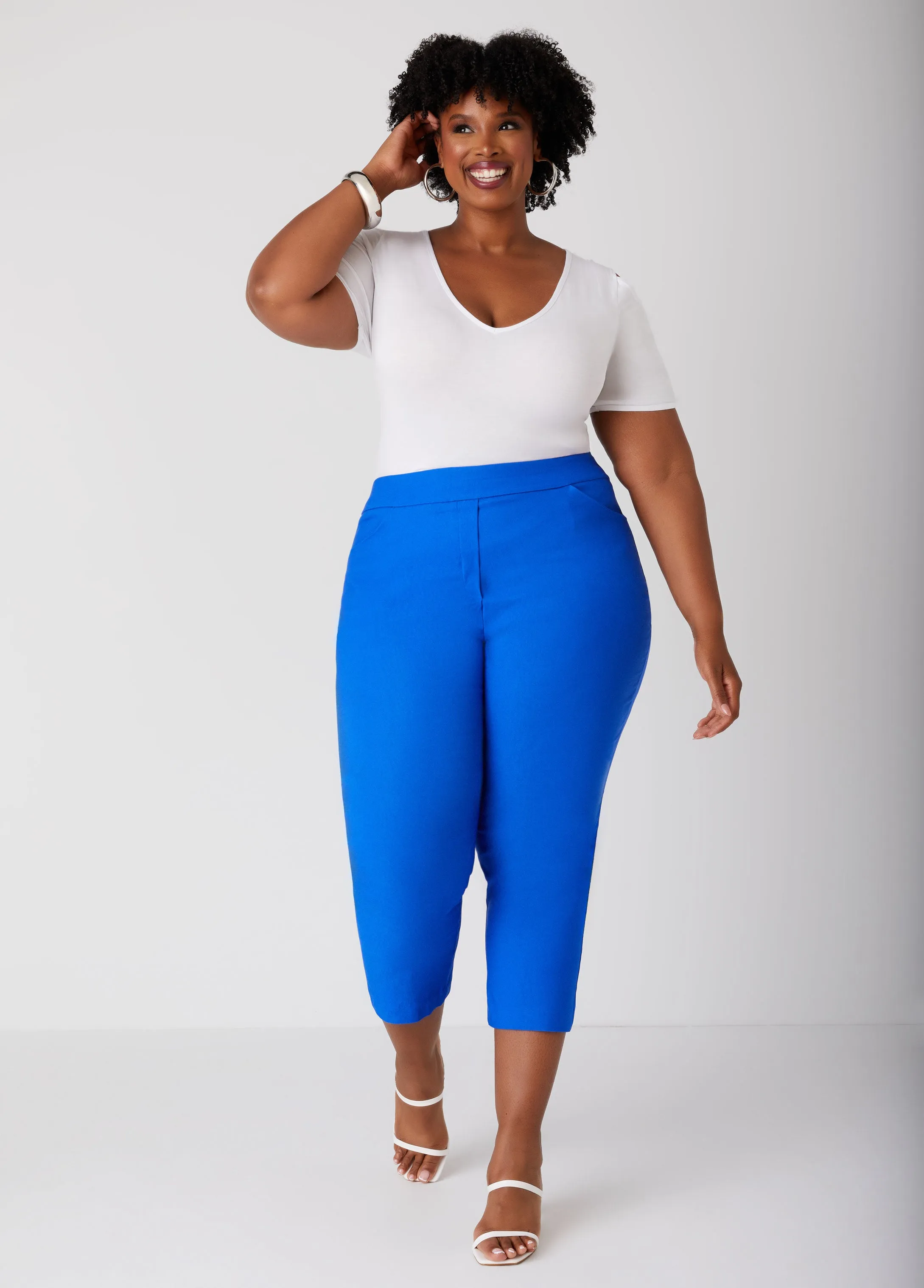 Pull On Mid Rise Capris