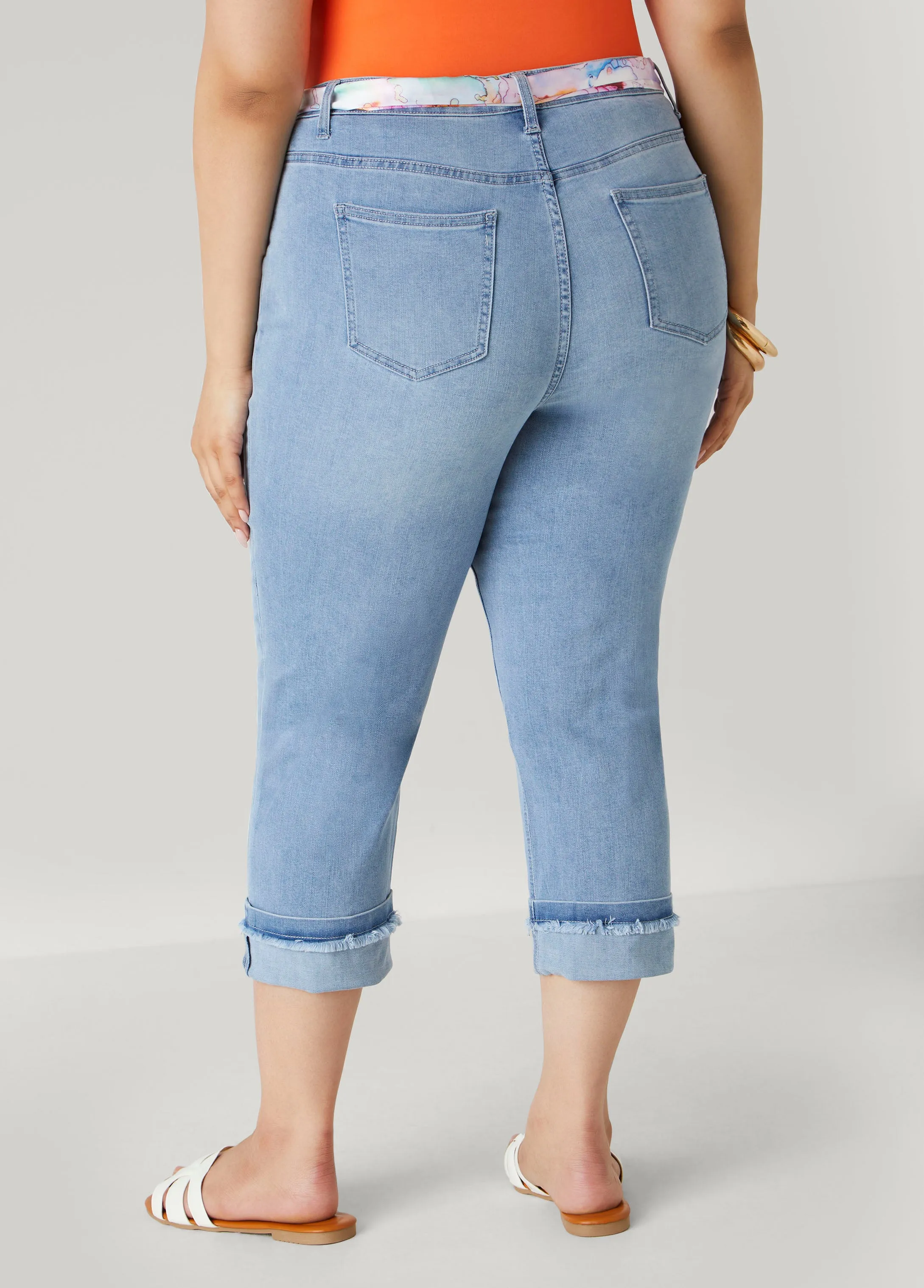 Scarf Belt Denim Capris