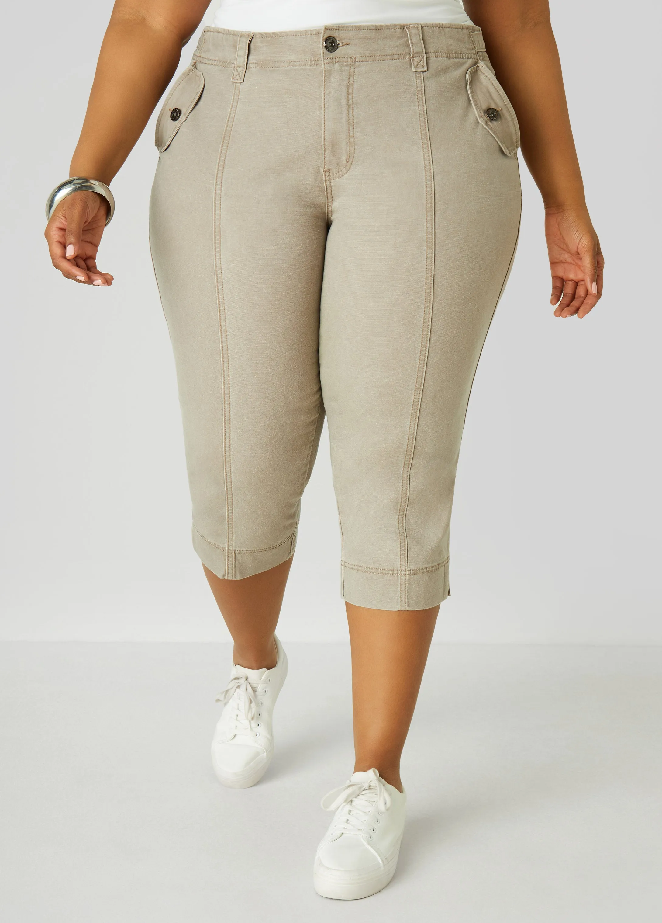 Seam Detailed Denim Capris