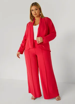 Seamed Textured Wide Leg Pants