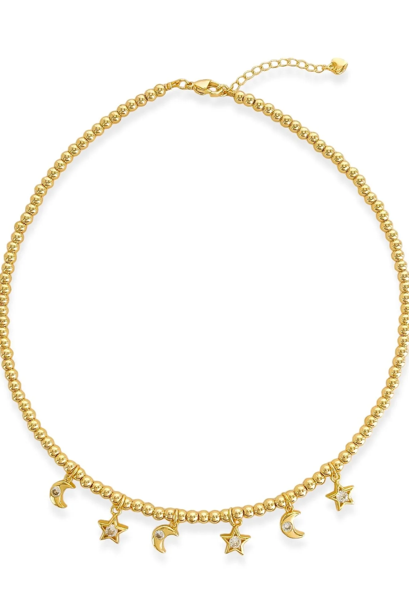 Star & Moon Beaded Chain Necklace