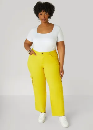 Straight Leg Cargo Jeans