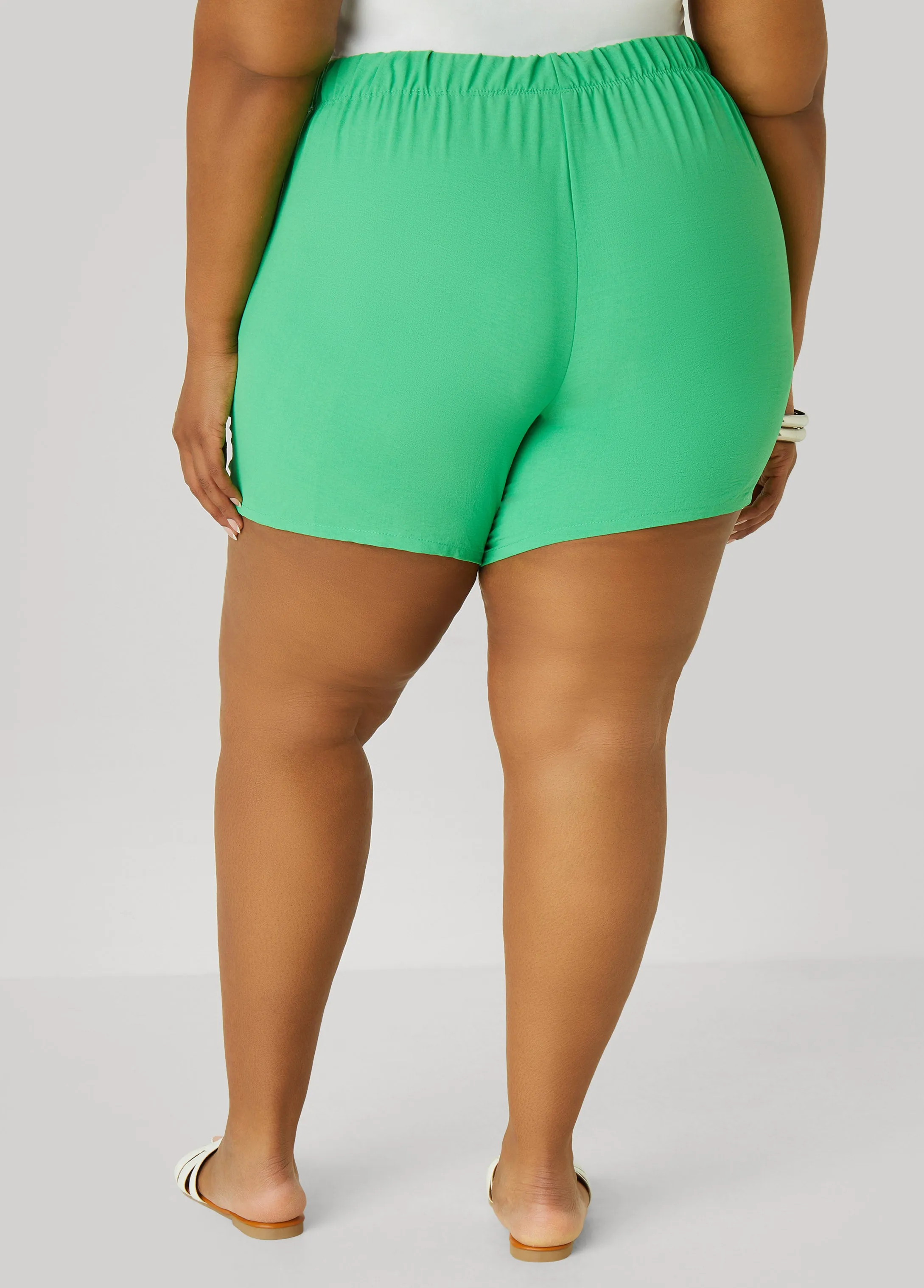 Textured Mid Rise Shorts