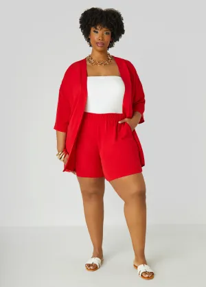Textured Mid Rise Shorts